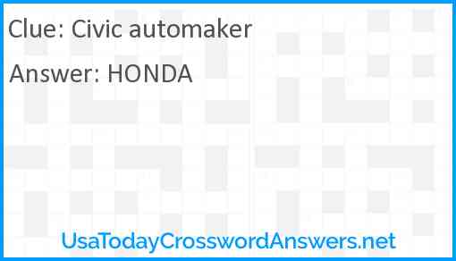 Civic automaker Answer