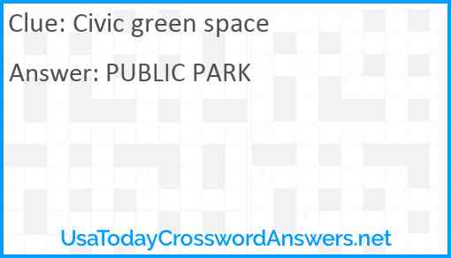Civic green space Answer