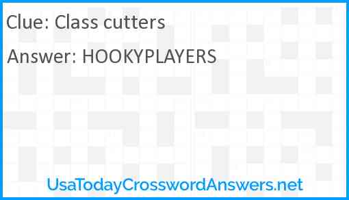 Class cutters Answer