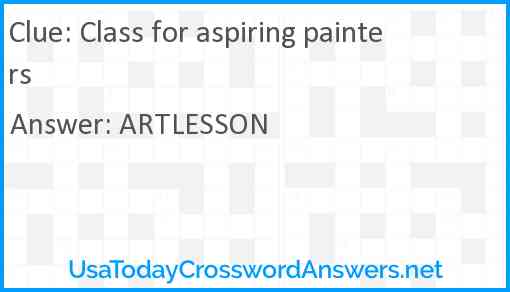 Class for aspiring painters Answer