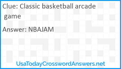 Classic basketball arcade game Answer