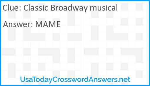 Classic Broadway musical Answer