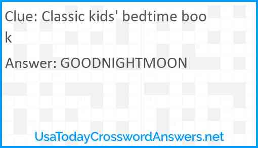 Classic kids' bedtime book Answer