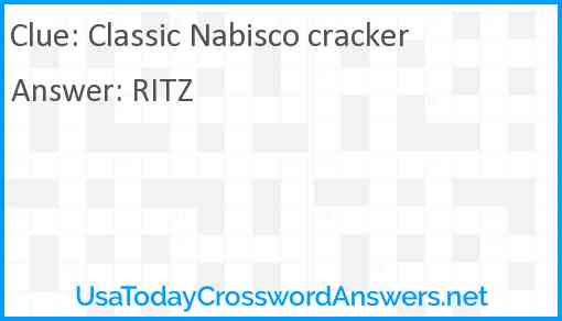 Classic Nabisco cracker Answer