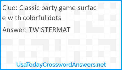 Classic party game surface with colorful dots Answer