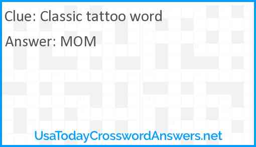 Classic tattoo word Answer