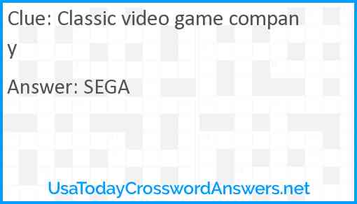 Classic video game company Answer