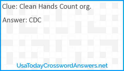 Clean Hands Count org. Answer