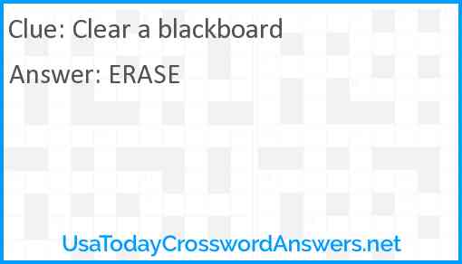 Clear a blackboard Answer