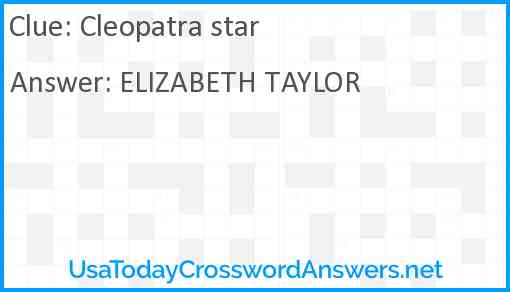 Cleopatra star Answer