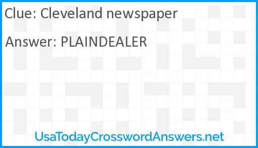 Cleveland newspaper Answer