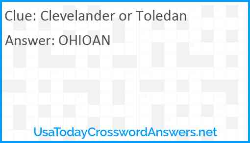 Clevelander or Toledan Answer