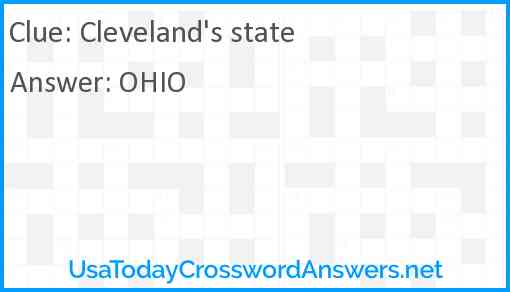 Cleveland's state Answer