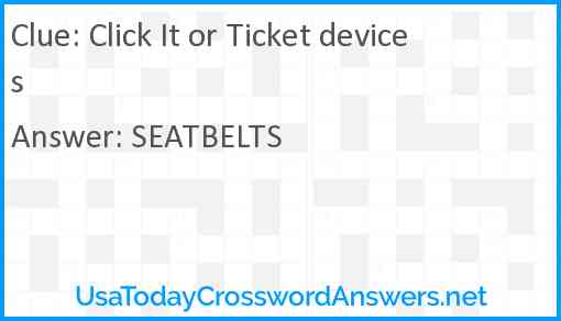 Click It or Ticket devices Answer