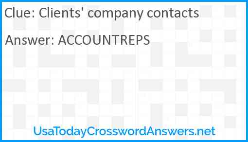 Clients' company contacts Answer