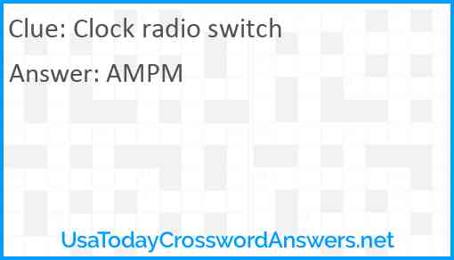 Clock radio switch Answer