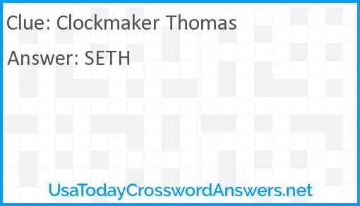 Clockmaker Thomas Answer