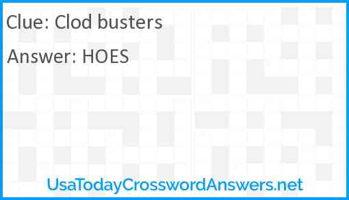 Clod busters Answer