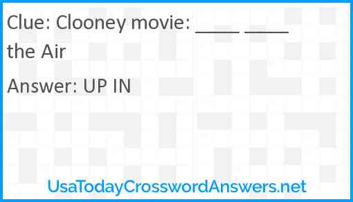 Clooney movie: ____ ____ the Air Answer