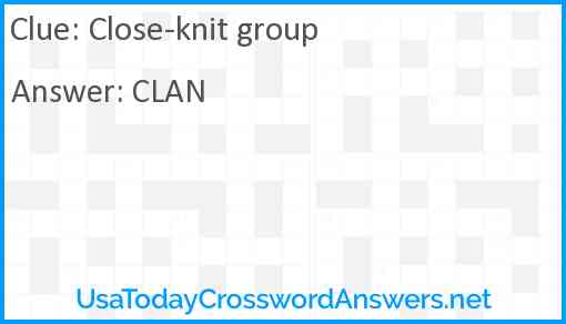 Close-knit group Answer