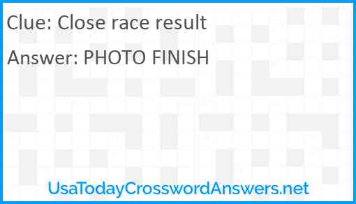 Close race result Answer