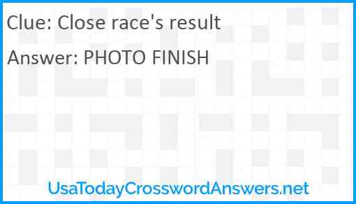 Close race's result Answer