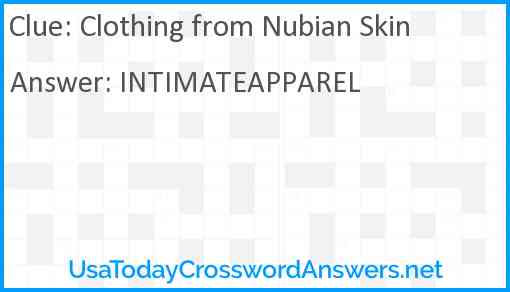Clothing from Nubian Skin Answer