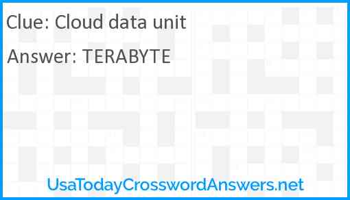 Cloud data unit Answer