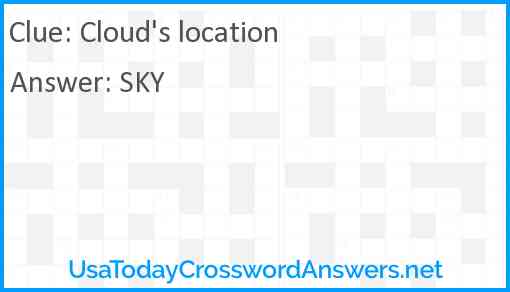 Cloud's location Answer