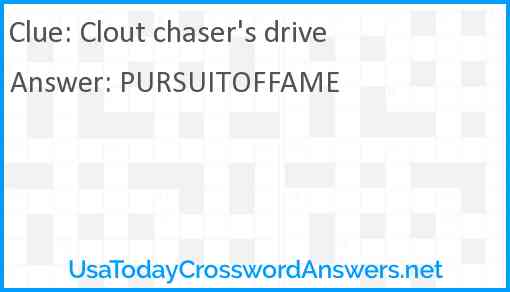 Clout chaser's drive Answer