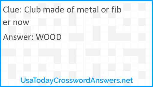 Club made of metal or fiber now Answer
