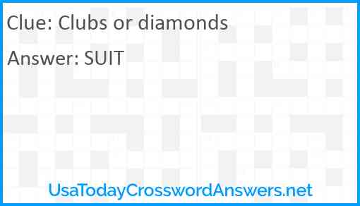 Clubs or diamonds Answer