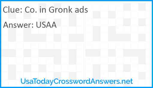 Co. in Gronk ads Answer