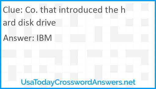 Co. that introduced the hard disk drive Answer