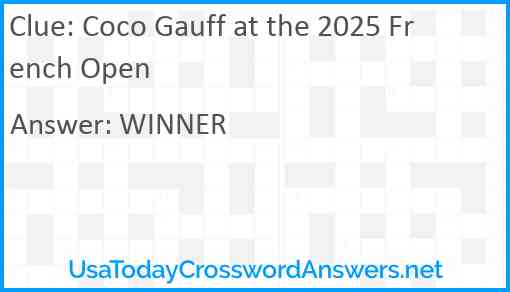 Coco Gauff at the 2025 French Open Answer