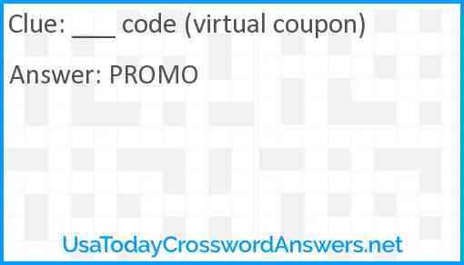 ___ code (virtual coupon) Answer
