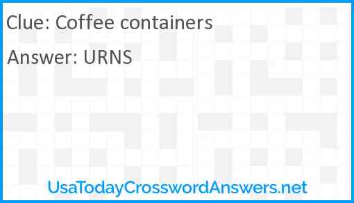 Coffee containers Answer