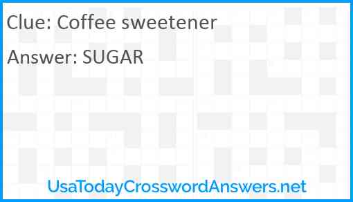 Coffee sweetener Answer