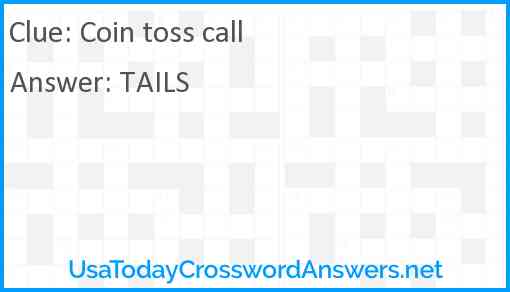 Coin toss call Answer