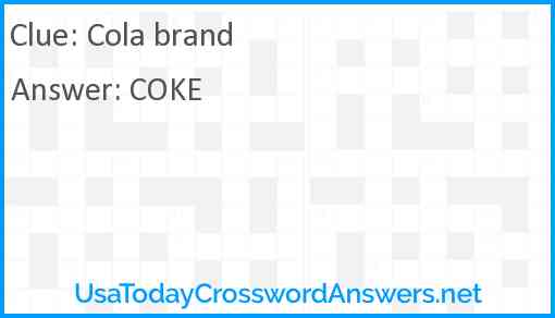 Cola brand Answer