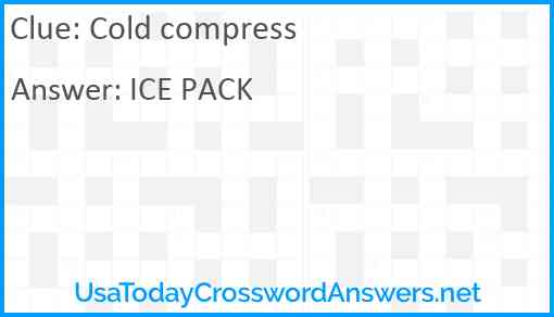 Cold compress Answer