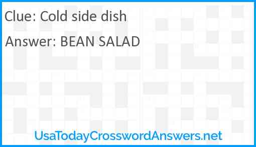Cold side dish Answer