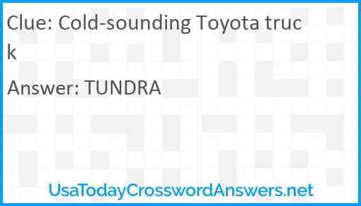 Cold-sounding Toyota truck Answer