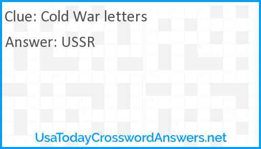 Cold War letters Answer