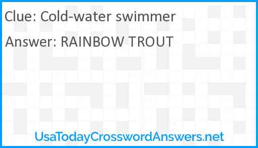 Cold-water swimmer Answer