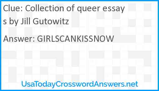 Collection of queer essays by Jill Gutowitz Answer
