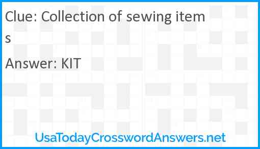 Collection of sewing items Answer