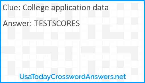 College application data Answer