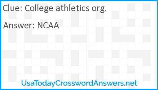 College athletics org. Answer