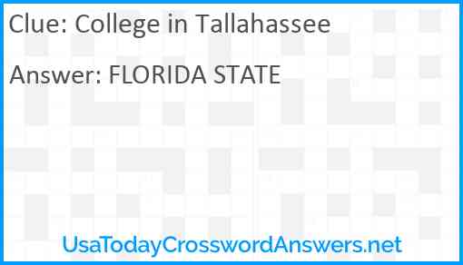 College in Tallahassee Answer